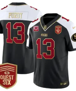 San Francisco 49ers Nike Quest For Six Patch Vapor Limited Stitched Jersey - Anthracite - Image 3
