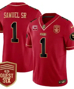 San Francisco 49ers Nike Quest For Six Patch Vapor Limited Stitched Jersey - Anthracite - Image 22