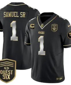 San Francisco 49ers Nike Quest For Six Patch Vapor Limited Stitched Jersey - Anthracite - Image 32