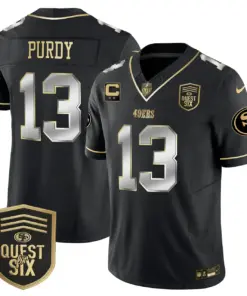 San Francisco 49ers Nike Quest For Six Patch Vapor Limited Stitched Jersey - Anthracite - Image 33
