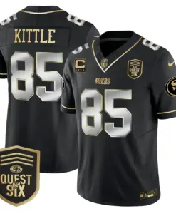 San Francisco 49ers Nike Quest For Six Patch Vapor Limited Stitched Jersey - Anthracite - Image 34