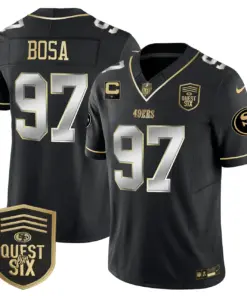 San Francisco 49ers Nike Quest For Six Patch Vapor Limited Stitched Jersey - Anthracite - Image 37