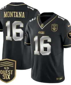 San Francisco 49ers Nike Quest For Six Patch Vapor Limited Stitched Jersey - Anthracite - Image 38