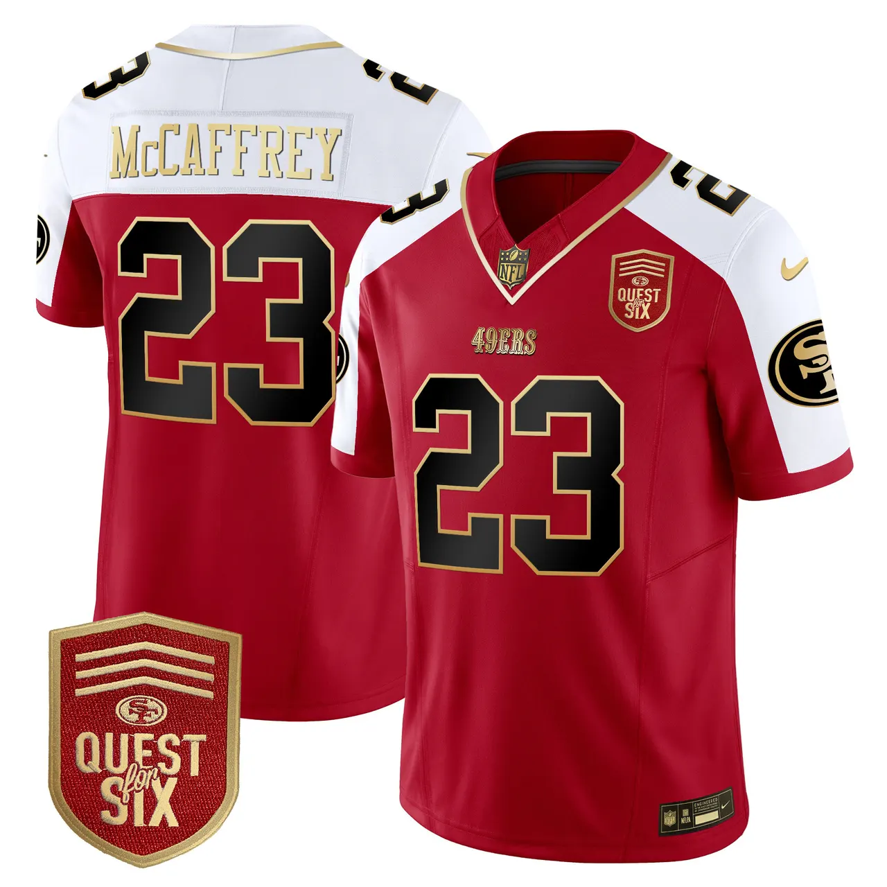 San Francisco 49ers Nike Quest For Six Patch Vapor Limited Stitched Jersey - Anthracite - Image 41