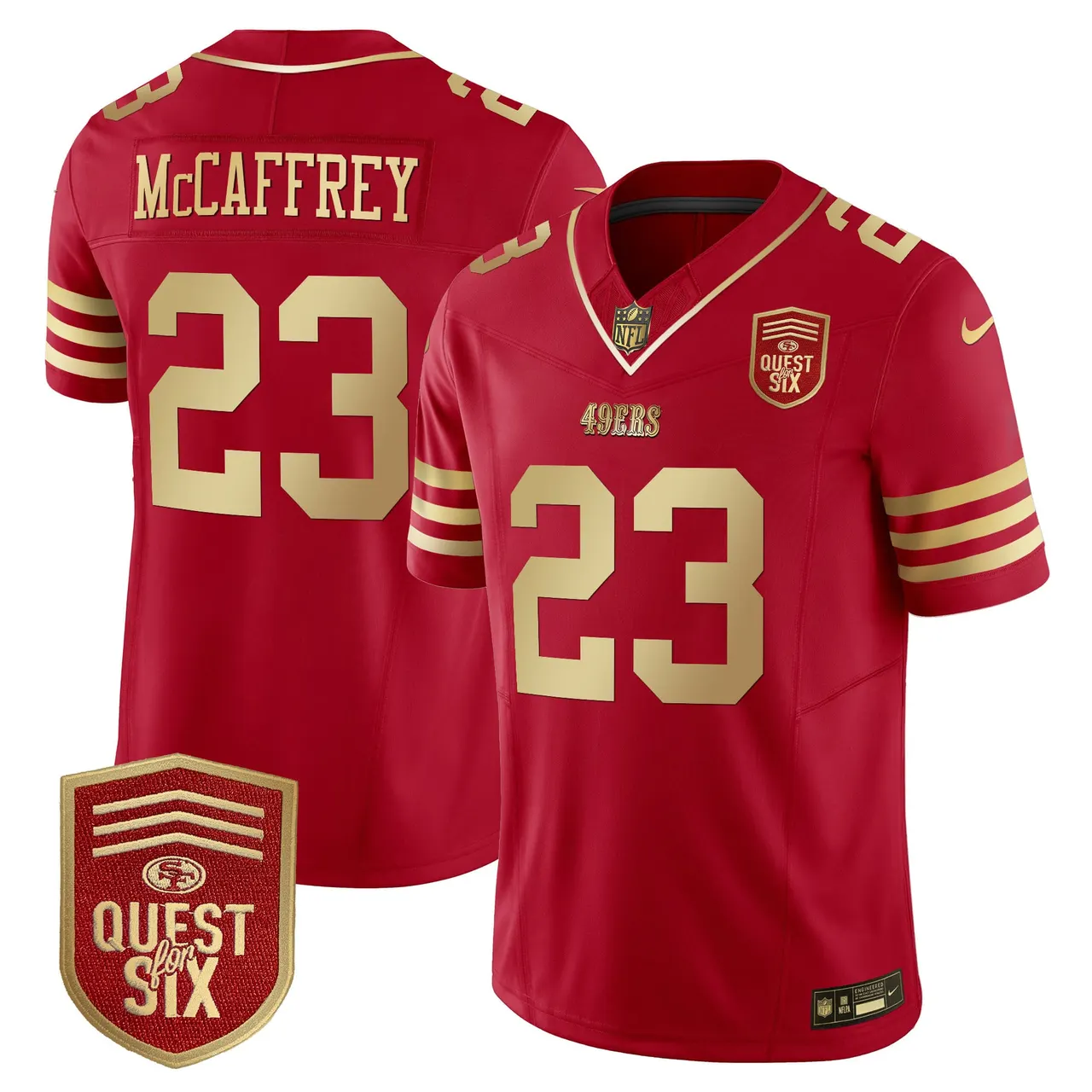 San Francisco 49ers Nike Quest For Six Patch Vapor Limited Stitched Jersey - Anthracite - Image 51