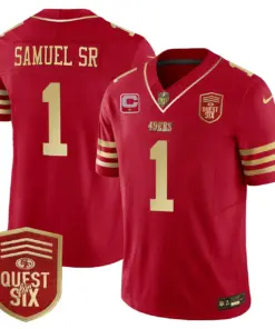 San Francisco 49ers Nike Quest For Six Patch Vapor Limited Stitched Jersey - Anthracite - Image 52