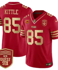 San Francisco 49ers Nike Quest For Six Patch Vapor Limited Stitched Jersey - Anthracite - Image 54