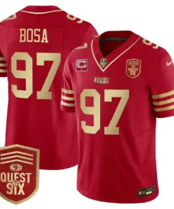 San Francisco 49ers Nike Quest For Six Patch Vapor Limited Stitched Jersey - Anthracite - Image 57