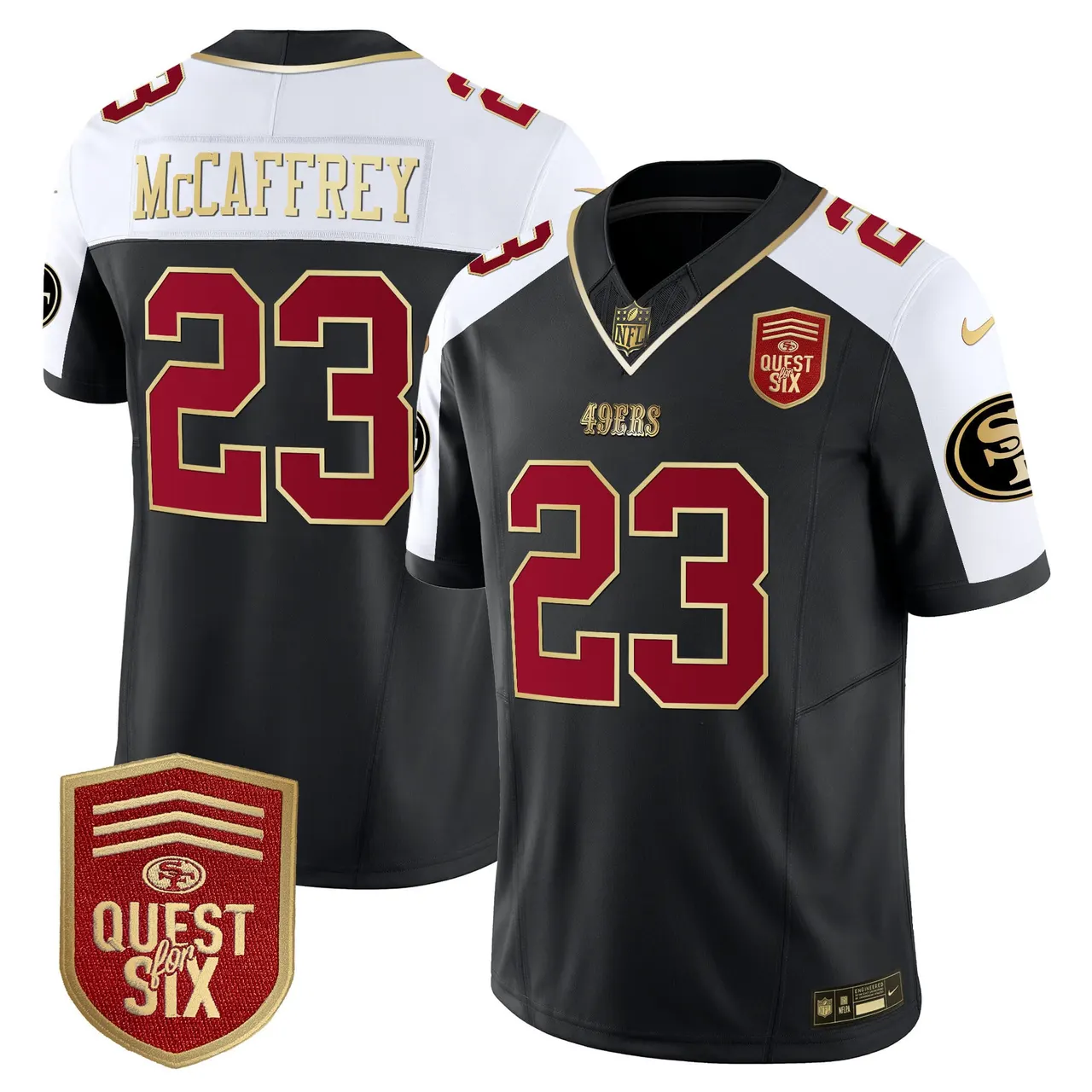 San Francisco 49ers Nike Quest For Six Patch Vapor Limited Stitched Jersey - Anthracite