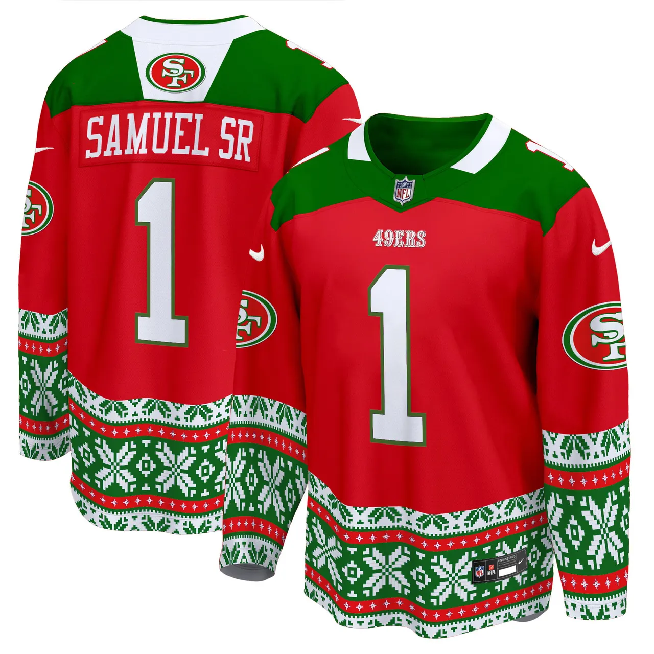 Christian McCaffrey San Francisco 49ers Nike 2024 Christmas Premier Breakaway Jersey - Red - Image 2