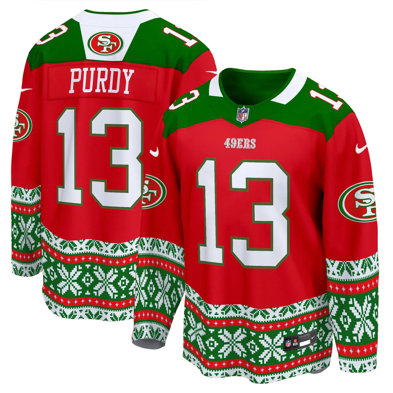 Christian McCaffrey San Francisco 49ers Nike 2024 Christmas Premier Breakaway Jersey - Red - Image 3