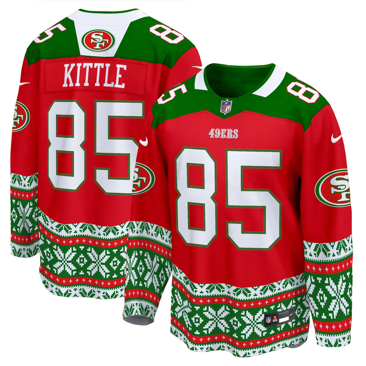 Christian McCaffrey San Francisco 49ers Nike 2024 Christmas Premier Breakaway Jersey - Red - Image 4