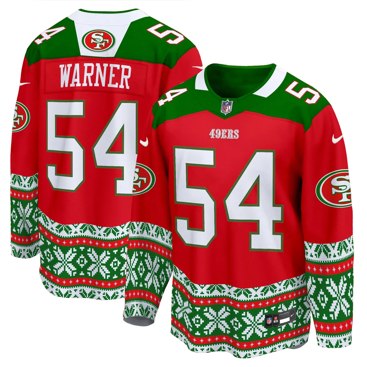 Christian McCaffrey San Francisco 49ers Nike 2024 Christmas Premier Breakaway Jersey - Red - Image 5