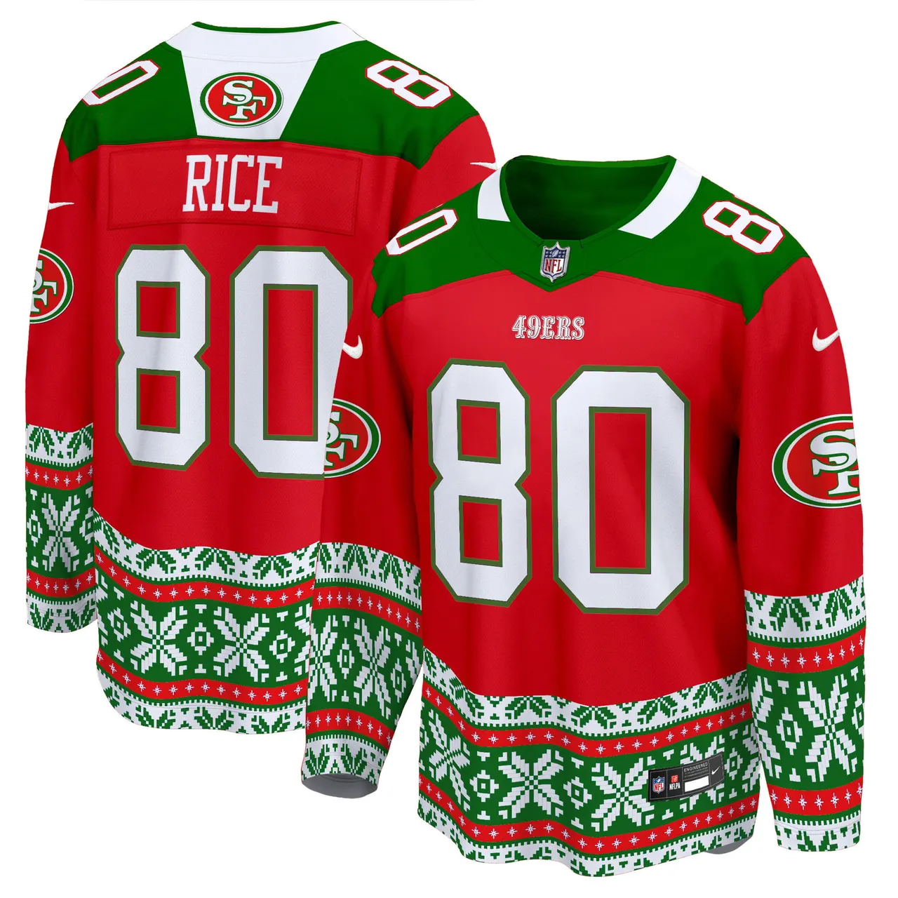 Christian McCaffrey San Francisco 49ers Nike 2024 Christmas Premier Breakaway Jersey - Red - Image 6