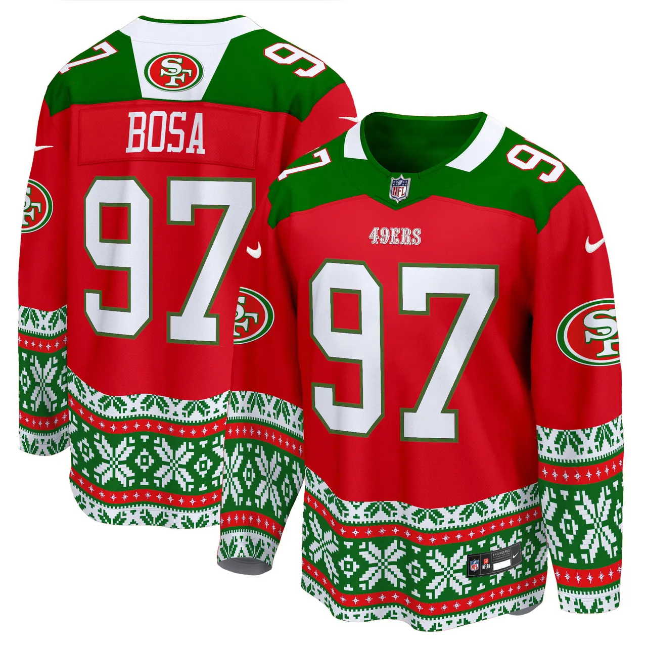 Christian McCaffrey San Francisco 49ers Nike 2024 Christmas Premier Breakaway Jersey - Red - Image 7