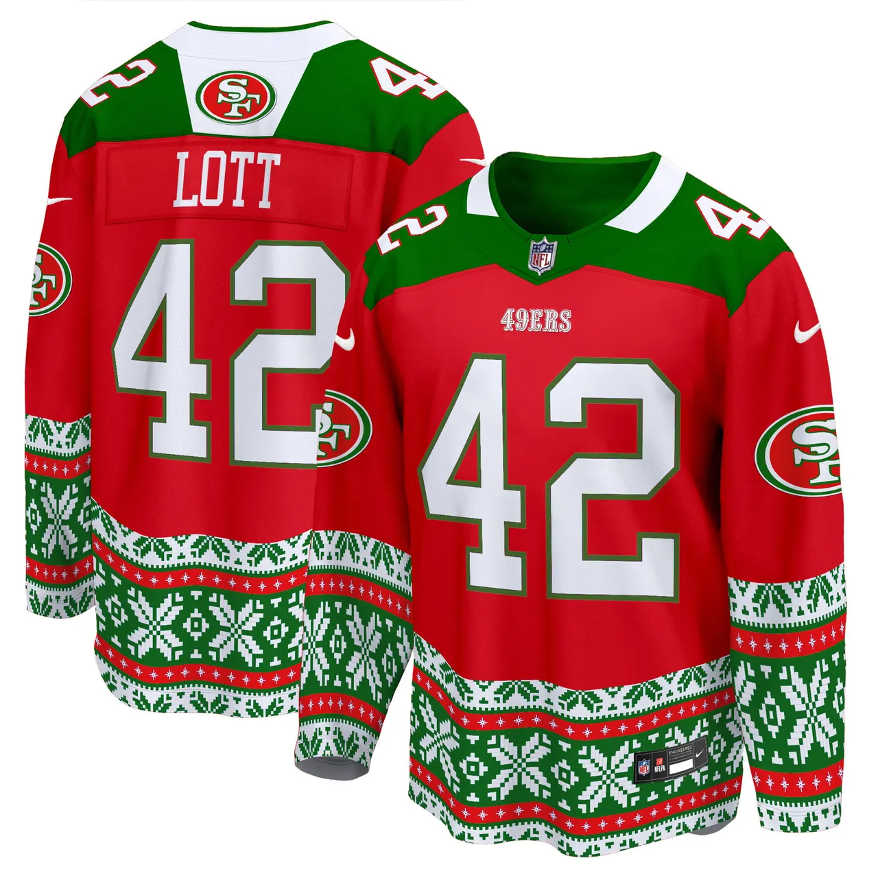 Christian McCaffrey San Francisco 49ers Nike 2024 Christmas Premier Breakaway Jersey - Red - Image 9