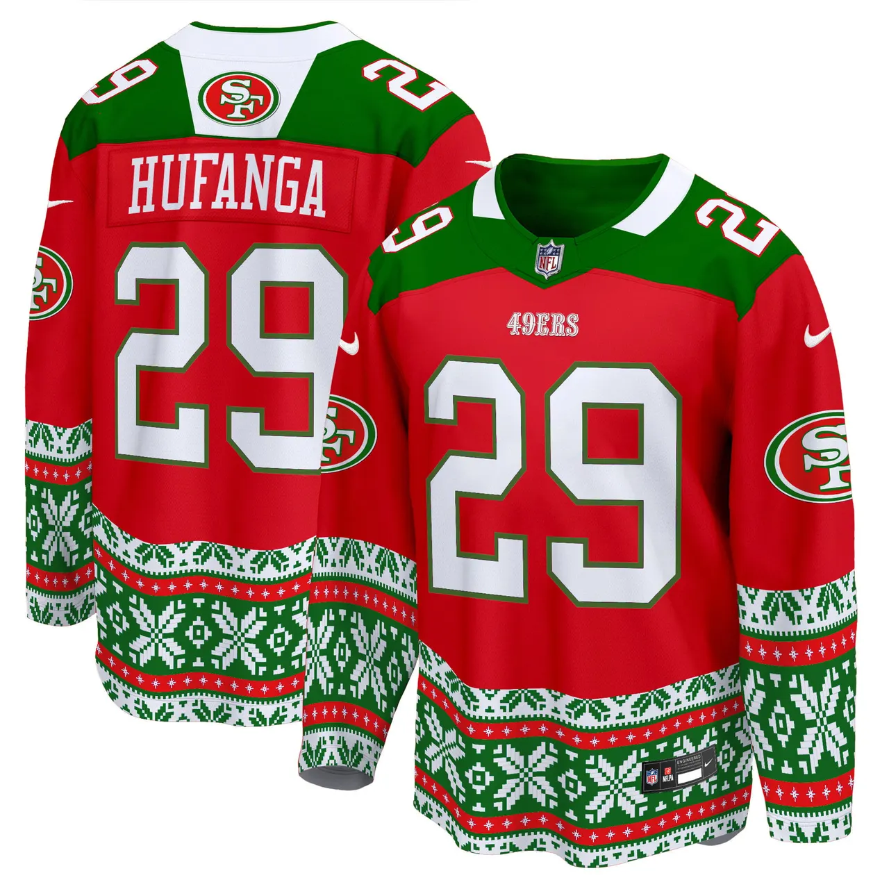 Christian McCaffrey San Francisco 49ers Nike 2024 Christmas Premier Breakaway Jersey - Red - Image 10