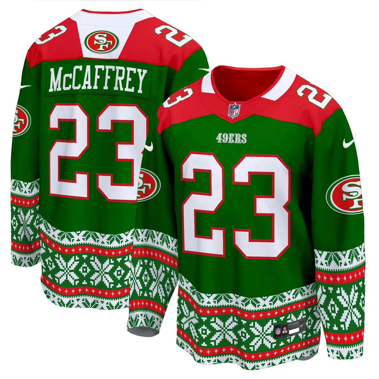 Christian McCaffrey San Francisco 49ers Nike 2024 Christmas Premier Breakaway Jersey - Red - Image 11