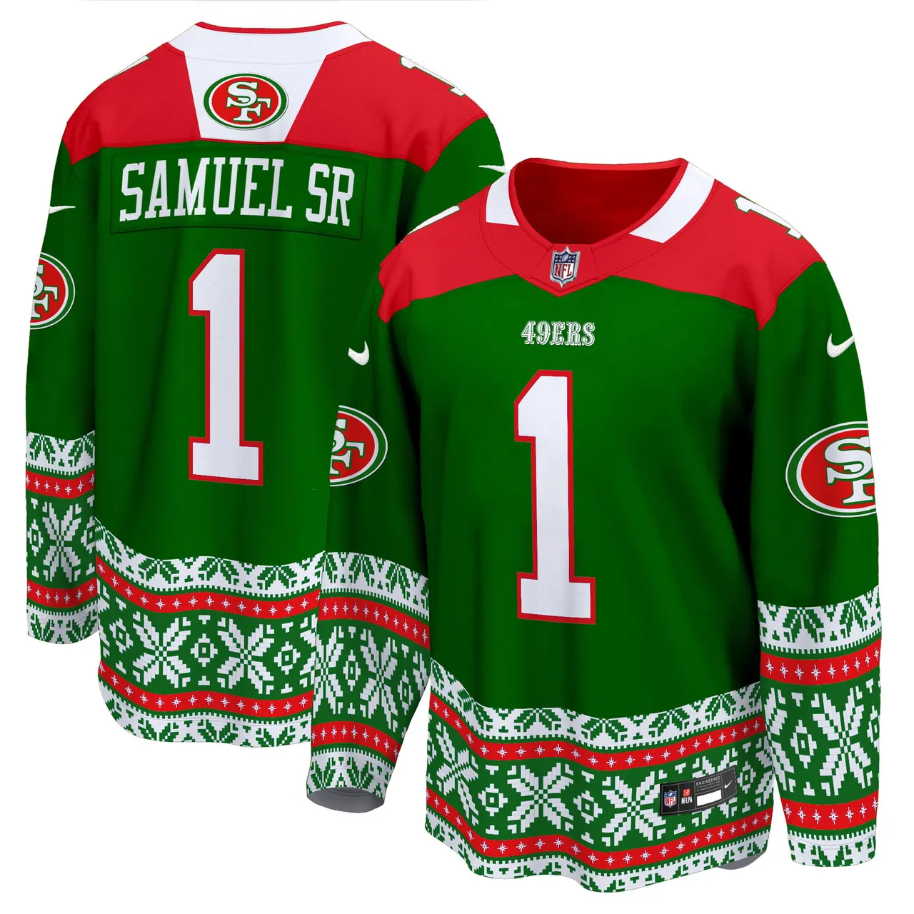 Christian McCaffrey San Francisco 49ers Nike 2024 Christmas Premier Breakaway Jersey - Red - Image 12
