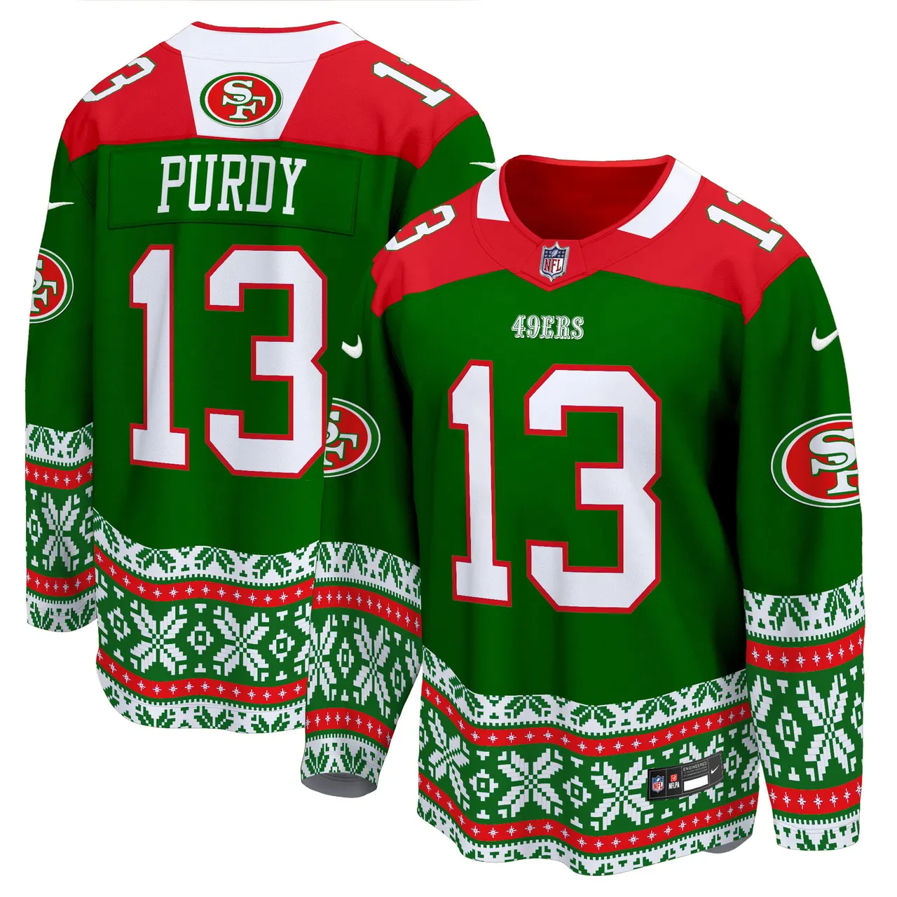 Christian McCaffrey San Francisco 49ers Nike 2024 Christmas Premier Breakaway Jersey - Red - Image 13