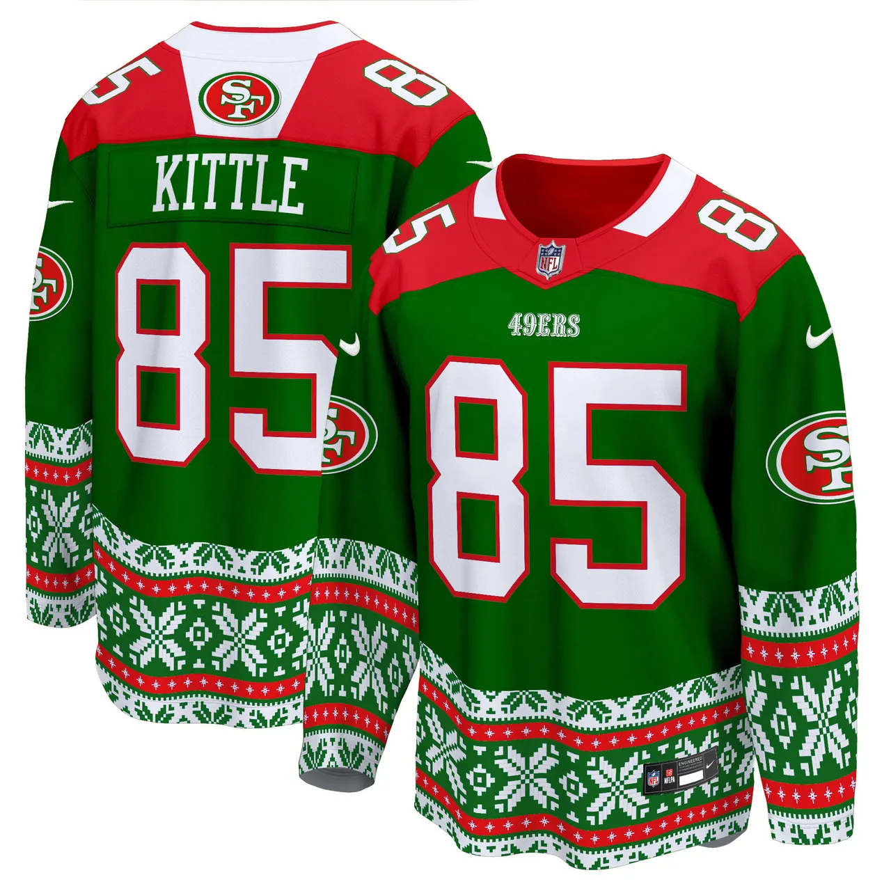 Christian McCaffrey San Francisco 49ers Nike 2024 Christmas Premier Breakaway Jersey - Red - Image 14