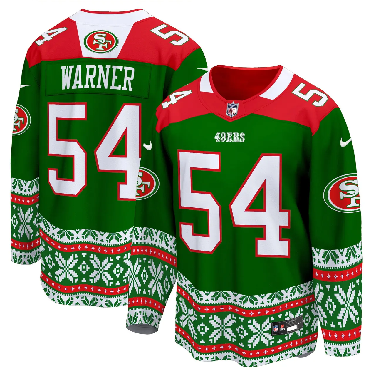 Christian McCaffrey San Francisco 49ers Nike 2024 Christmas Premier Breakaway Jersey - Red - Image 15