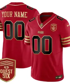 Alternative view of San Francisco 49ers Nike Quest For Six Patch Vapor Custom Limited Stitched Jersey - Anthracite