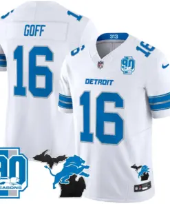 Detroit Lions Nike 2024 Michigan & 90th Year Patch Vapor Stitched Jersey - Black - Image 16