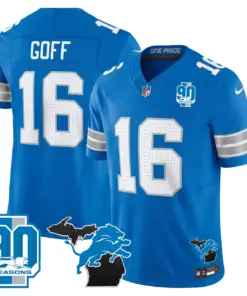 Detroit Lions Nike 2024 Michigan & 90th Year Patch Vapor Stitched Jersey - Black - Image 23