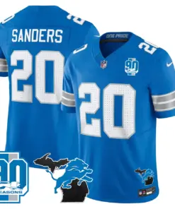 Detroit Lions Nike 2024 Michigan & 90th Year Patch Vapor Stitched Jersey - Black - Image 26