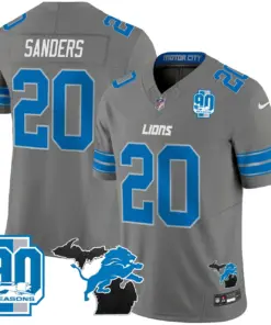 Detroit Lions Nike 2024 Michigan & 90th Year Patch Vapor Stitched Jersey - Black - Image 33