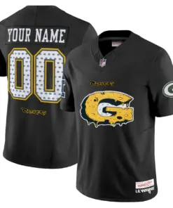 Carter VI' Style Green Bay Packers Mitchell & Ness Vapor Custom Limited Stitched Jersey - Black