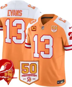 Tampa Bay Buccaneers Nike Throwback 50th Season Patch Vapor Limited Stitched Jersey - Orange - Image 4