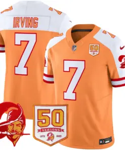 Tampa Bay Buccaneers Nike Throwback 50th Season Patch Vapor Limited Stitched Jersey - Orange - Image 8