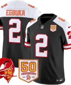 Tampa Bay Buccaneers Nike Throwback 50th Season Patch Vapor Limited Stitched Jersey - Orange - Image 9