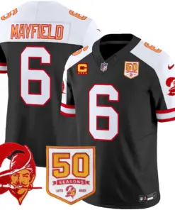 Tampa Bay Buccaneers Nike Throwback 50th Season Patch Vapor Limited Stitched Jersey - Orange - Image 10