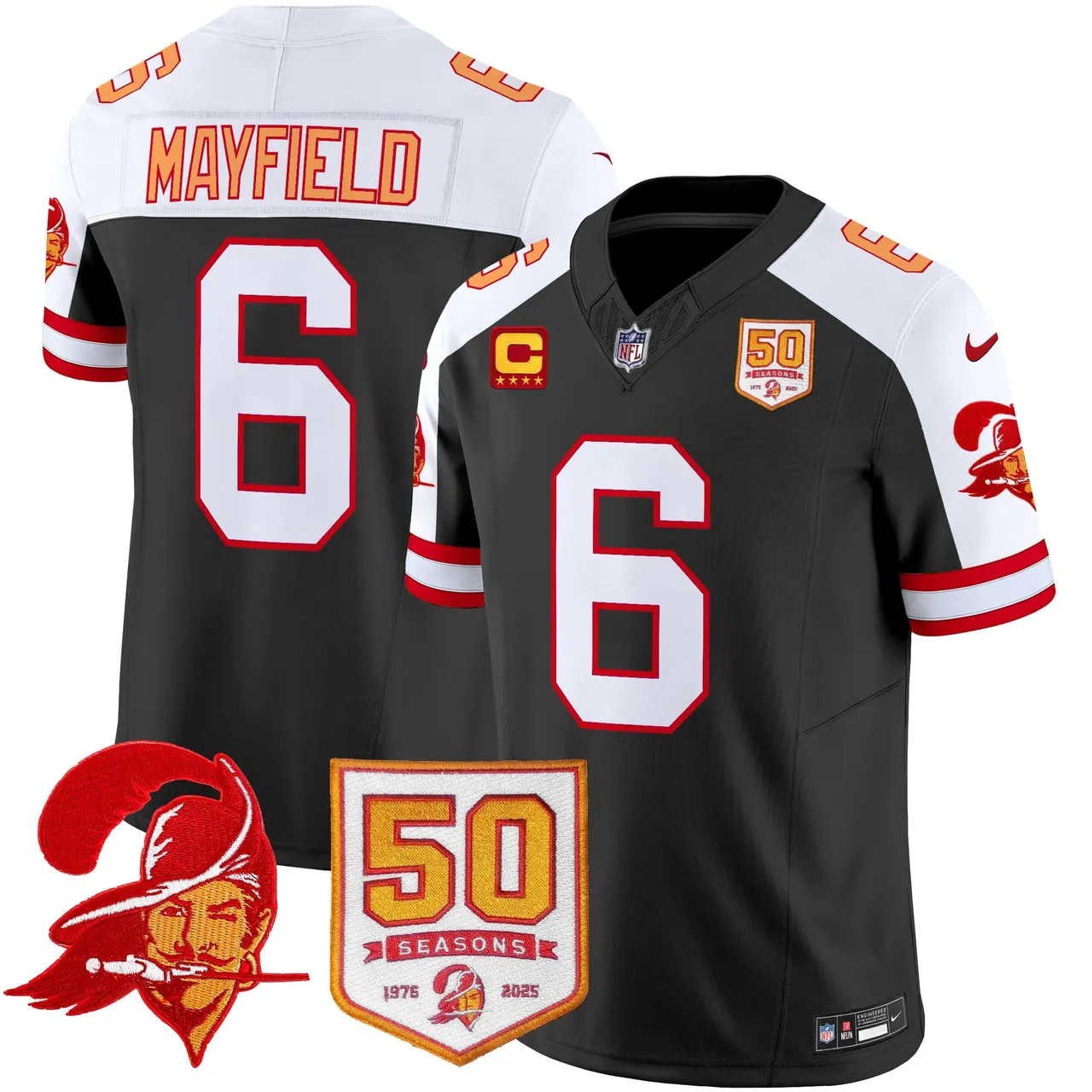 Tampa Bay Buccaneers Nike Throwback 50th Season Patch Vapor Limited Stitched Jersey - Orange - Image 10