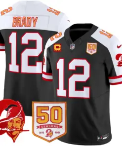 Tampa Bay Buccaneers Nike Throwback 50th Season Patch Vapor Limited Stitched Jersey - Orange - Image 11