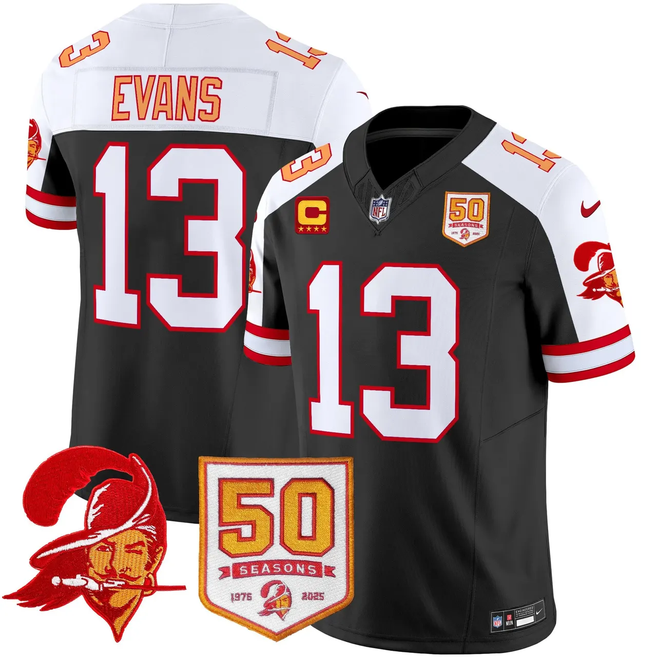 Tampa Bay Buccaneers Nike Throwback 50th Season Patch Vapor Limited Stitched Jersey - Orange - Image 12
