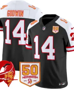 Tampa Bay Buccaneers Nike Throwback 50th Season Patch Vapor Limited Stitched Jersey - Orange - Image 13