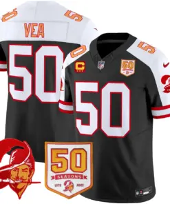 Tampa Bay Buccaneers Nike Throwback 50th Season Patch Vapor Limited Stitched Jersey - Orange - Image 14