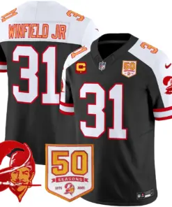 Tampa Bay Buccaneers Nike Throwback 50th Season Patch Vapor Limited Stitched Jersey - Orange - Image 15