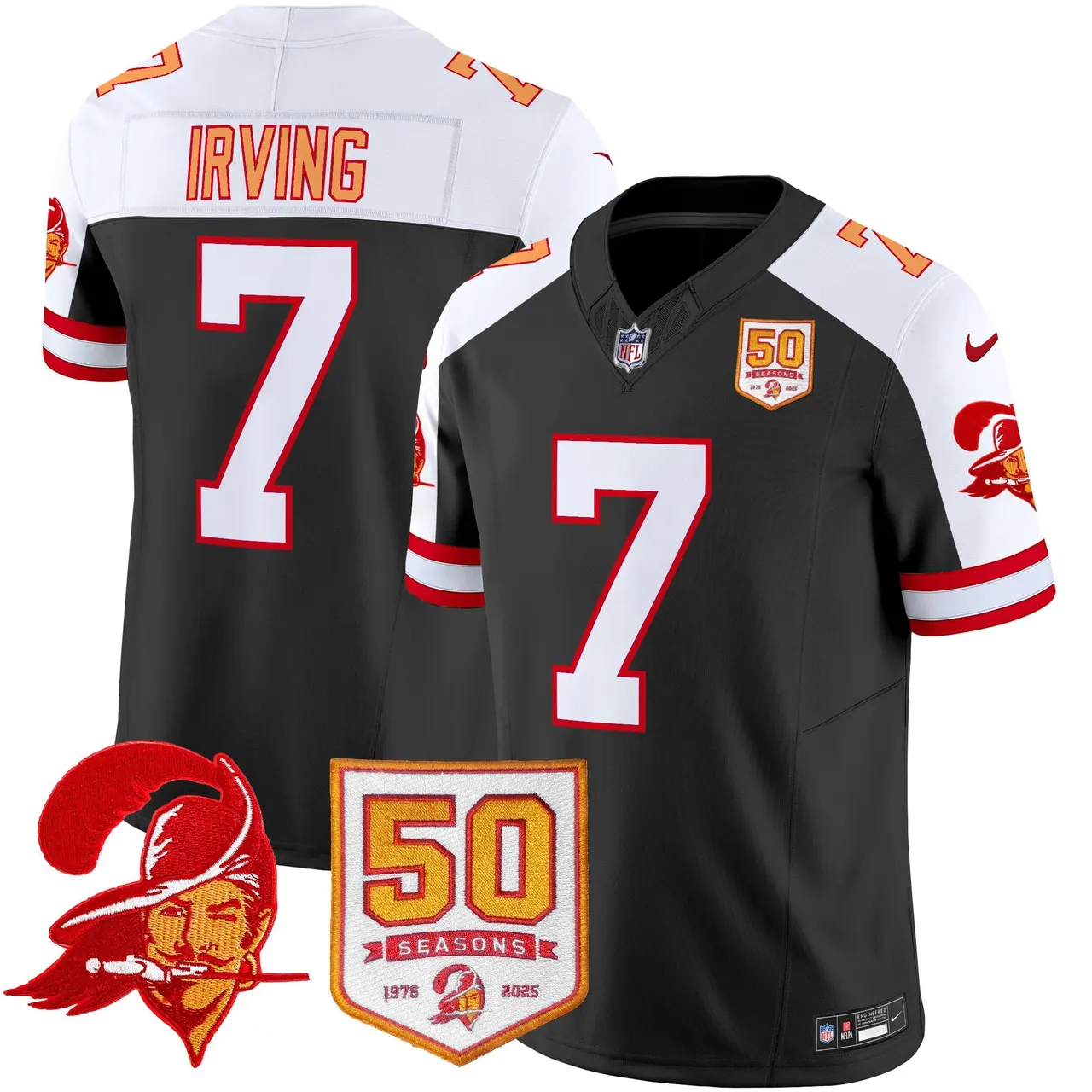 Tampa Bay Buccaneers Nike Throwback 50th Season Patch Vapor Limited Stitched Jersey - Orange - Image 16