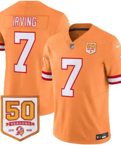 Tampa Bay Buccaneers Nike Throwback 50th Season Patch Vapor Limited Stitched Jersey - Orange - Image 24