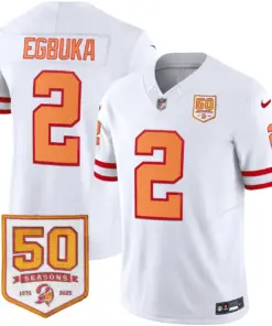 Tampa Bay Buccaneers Nike Throwback 50th Season Patch Vapor Limited Stitched Jersey - Orange - Image 25