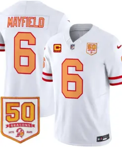 Tampa Bay Buccaneers Nike Throwback 50th Season Patch Vapor Limited Stitched Jersey - Orange - Image 26