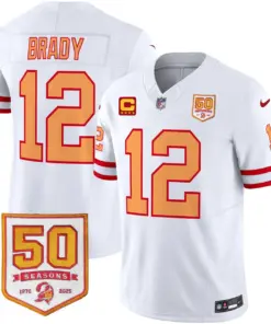 Tampa Bay Buccaneers Nike Throwback 50th Season Patch Vapor Limited Stitched Jersey - Orange - Image 27