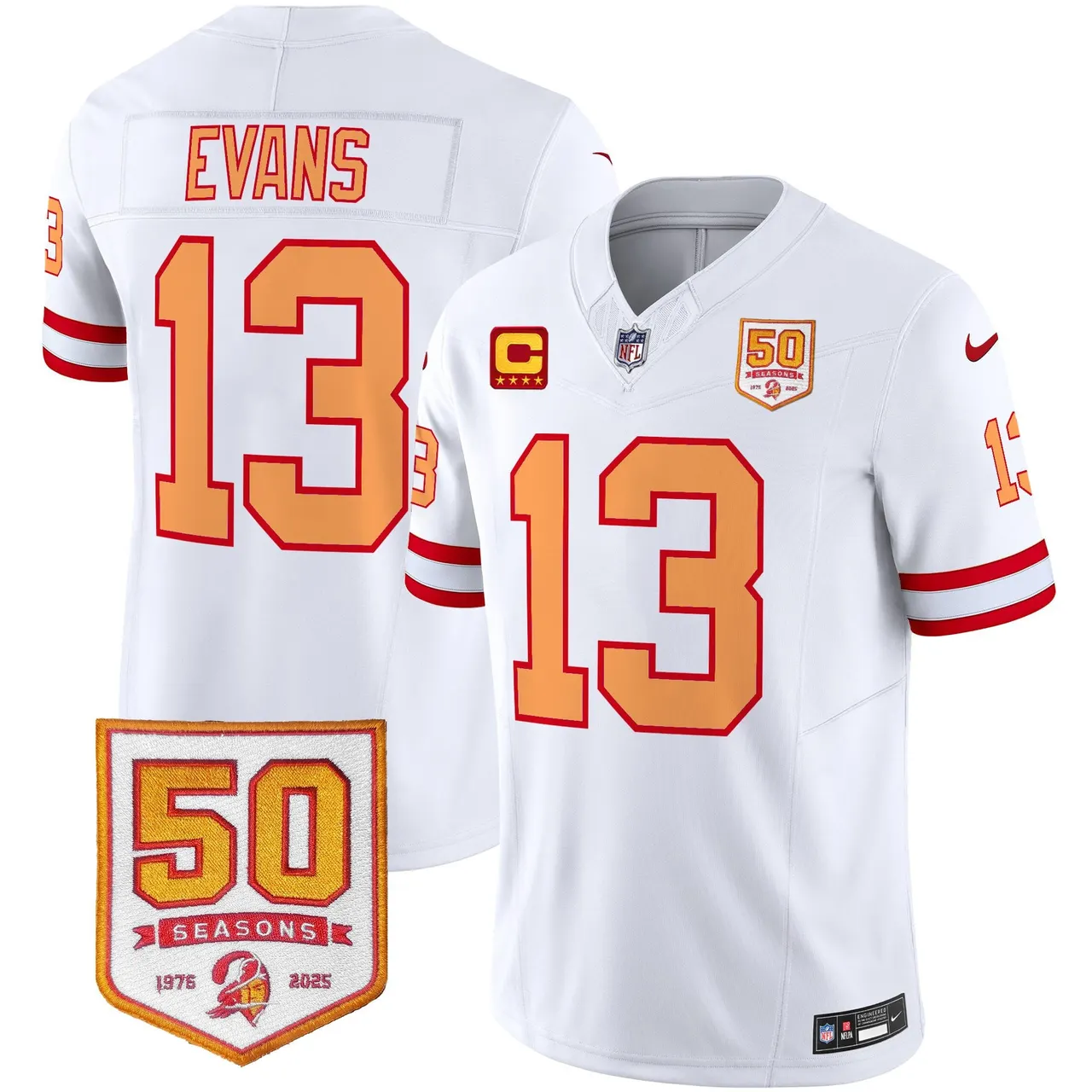 Tampa Bay Buccaneers Nike Throwback 50th Season Patch Vapor Limited Stitched Jersey - Orange - Image 28