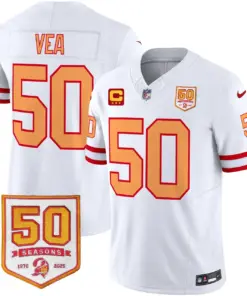 Tampa Bay Buccaneers Nike Throwback 50th Season Patch Vapor Limited Stitched Jersey - Orange - Image 30