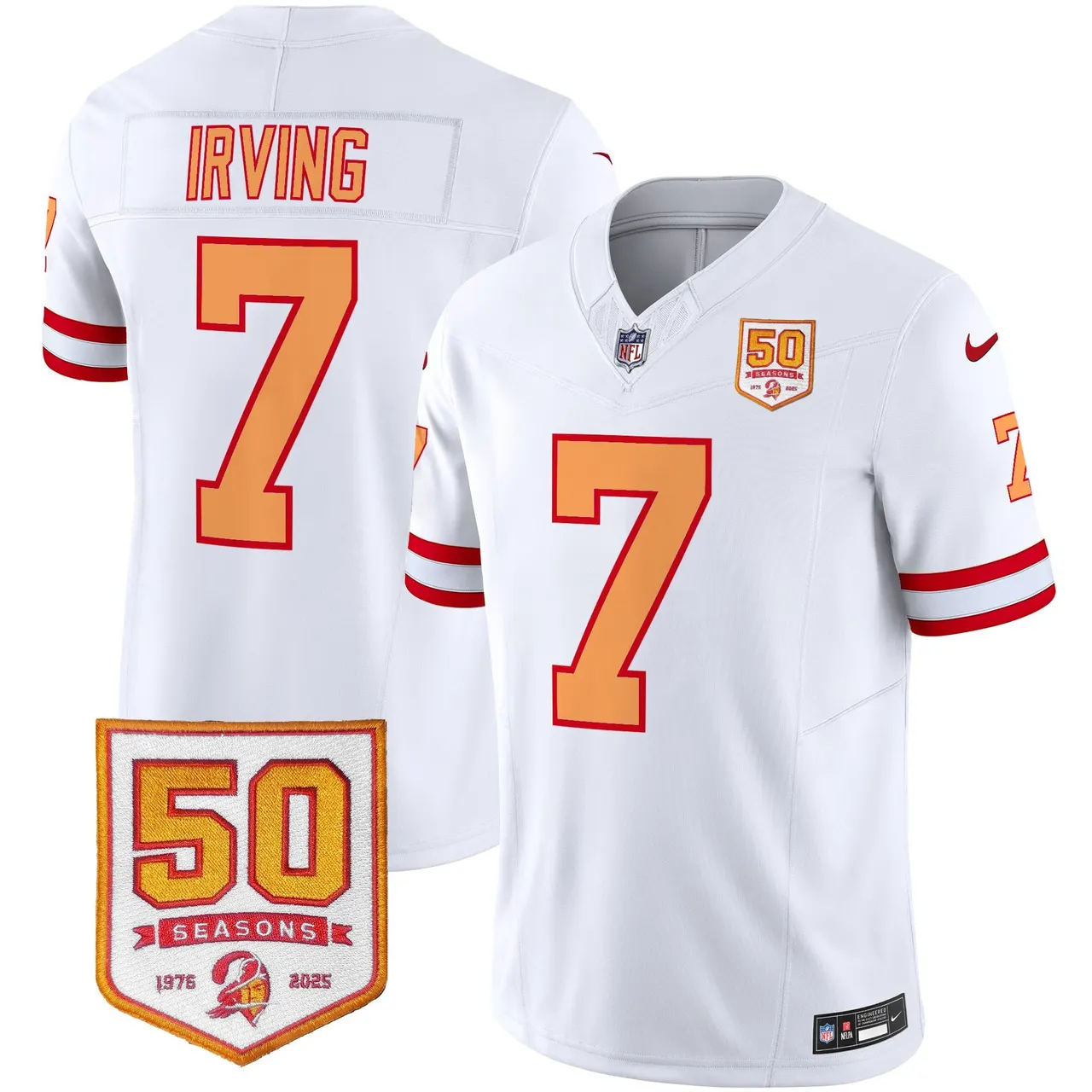Tampa Bay Buccaneers Nike Throwback 50th Season Patch Vapor Limited Stitched Jersey - Orange - Image 32